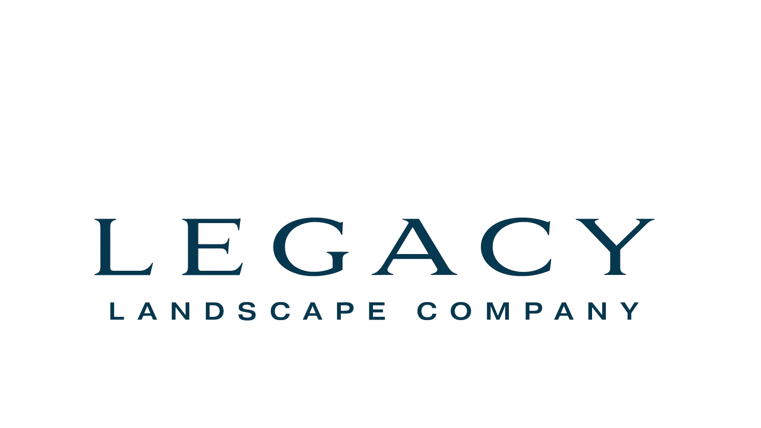 Legacy Landscape Company logo with dark teal text.