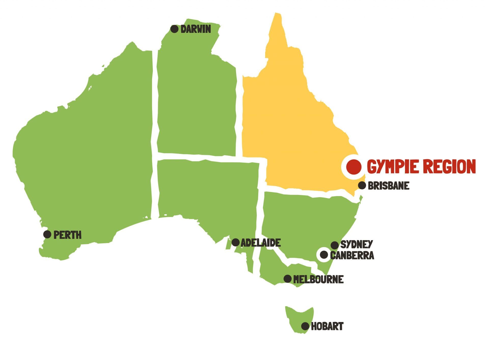 A map of australia showing the gypsy region