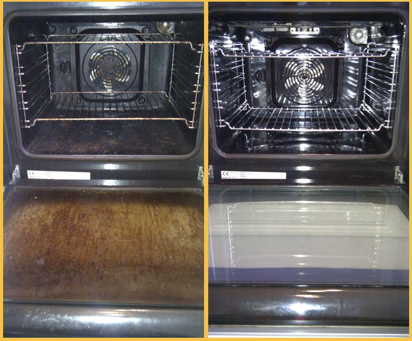 Before and After oven clean