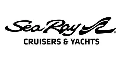 Sea Ray Yachts logo: Representing innovation and quality, with teak decks by Teakdecking Systems enhancing luxury and style