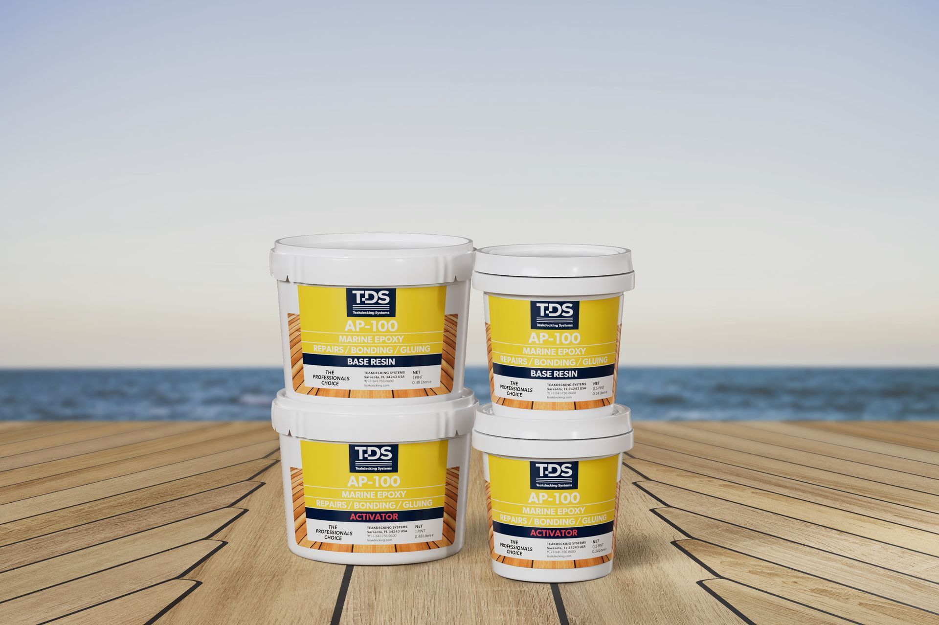 FE-180A Marine Epoxy Activator and Resin for strong, flexible bonding of teak and marine materials