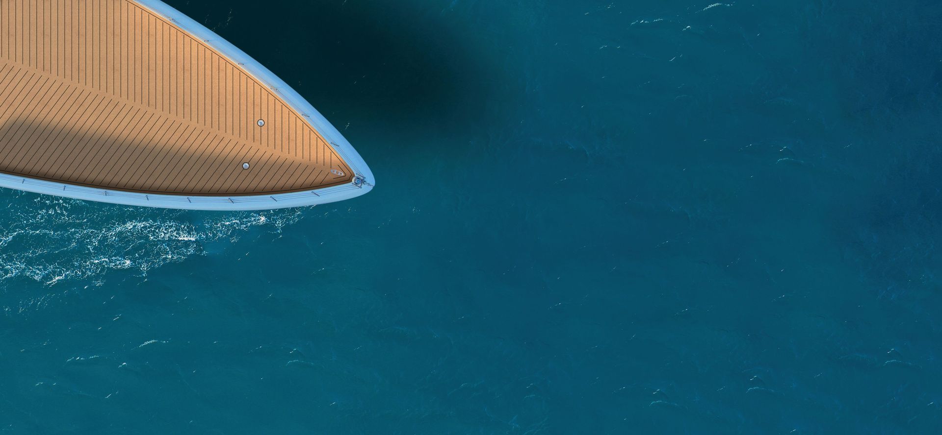 Overhead view of teak decking on a yacht by Teakdecking Systems, elegant stairs leading to a hot tub, showcasing luxury
