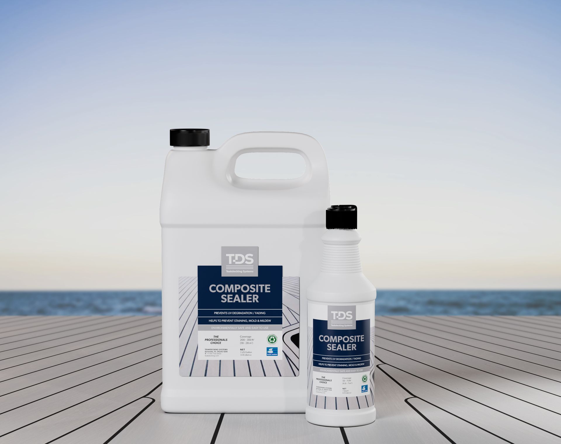 Composite Sealer: Eco-friendly, durable barrier for composite decks against UV and marine growth.