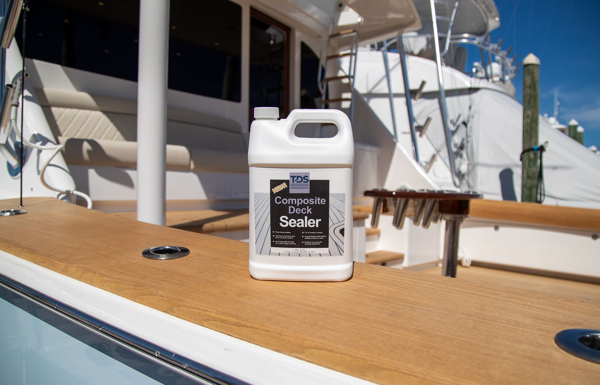 Composite Sealer protects and enhances composite decks, eco-friendly, non-toxic, and resistant to marine growth