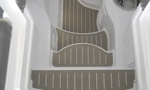 Teakdecking Systems composite stairs, offering durability and elegance for modern yacht and marine applications