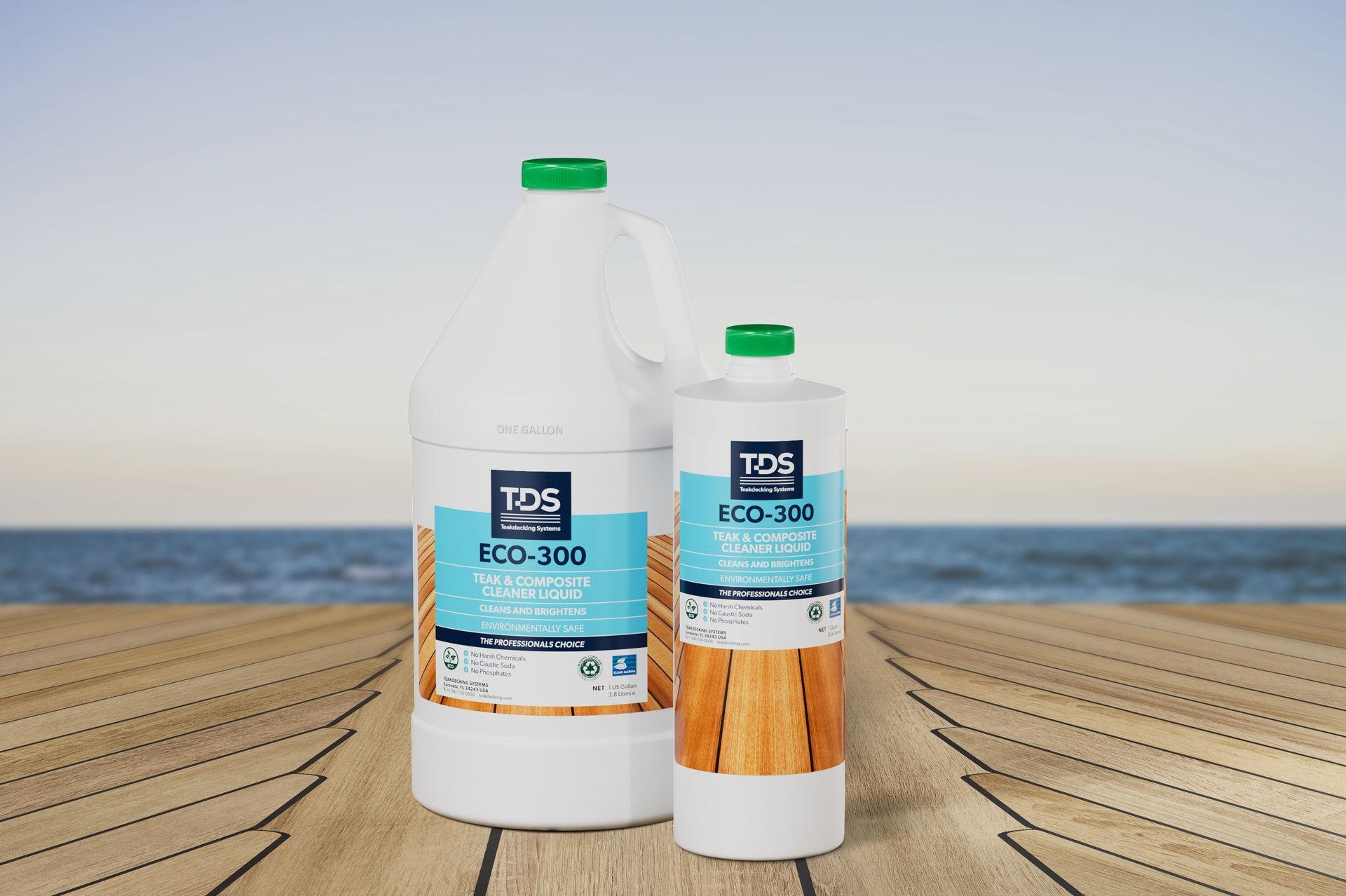 ECO-300 Teak Cleaner: Eco-friendly powder or liquid for effective and safe teak deck maintenance.
