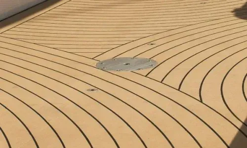 Teakdecking Systems composite decking with a unique design, offering durability and standout style for marine applications