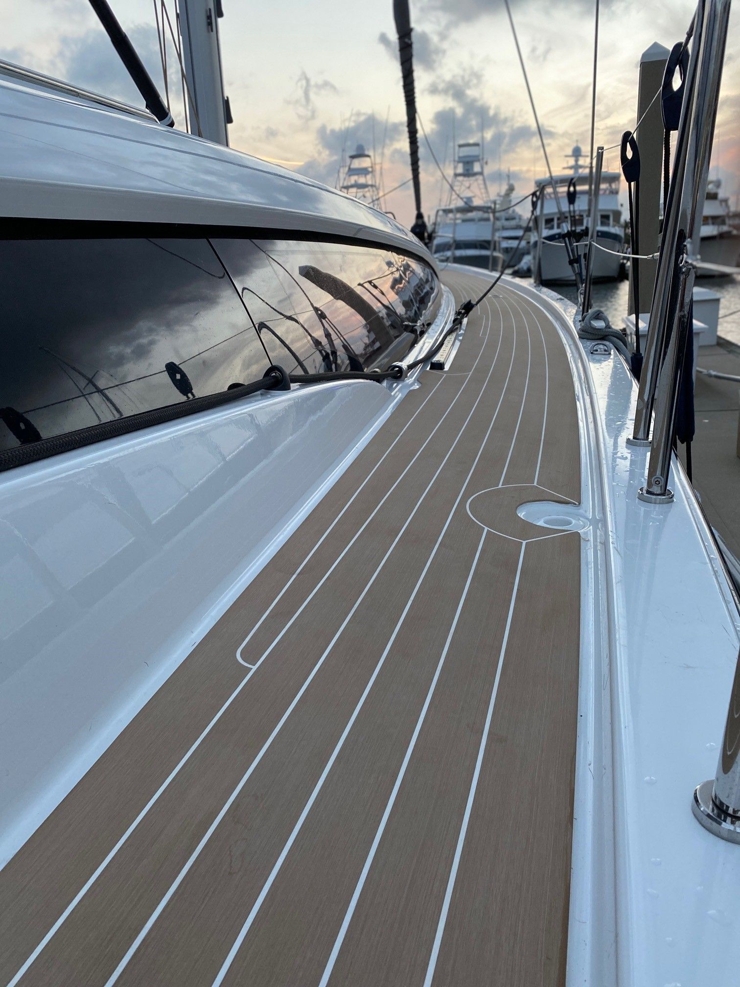Teakdecking Systems composite decking, crafted for long-lasting durability and easy maintenance, ideal for Jeanneau yachts