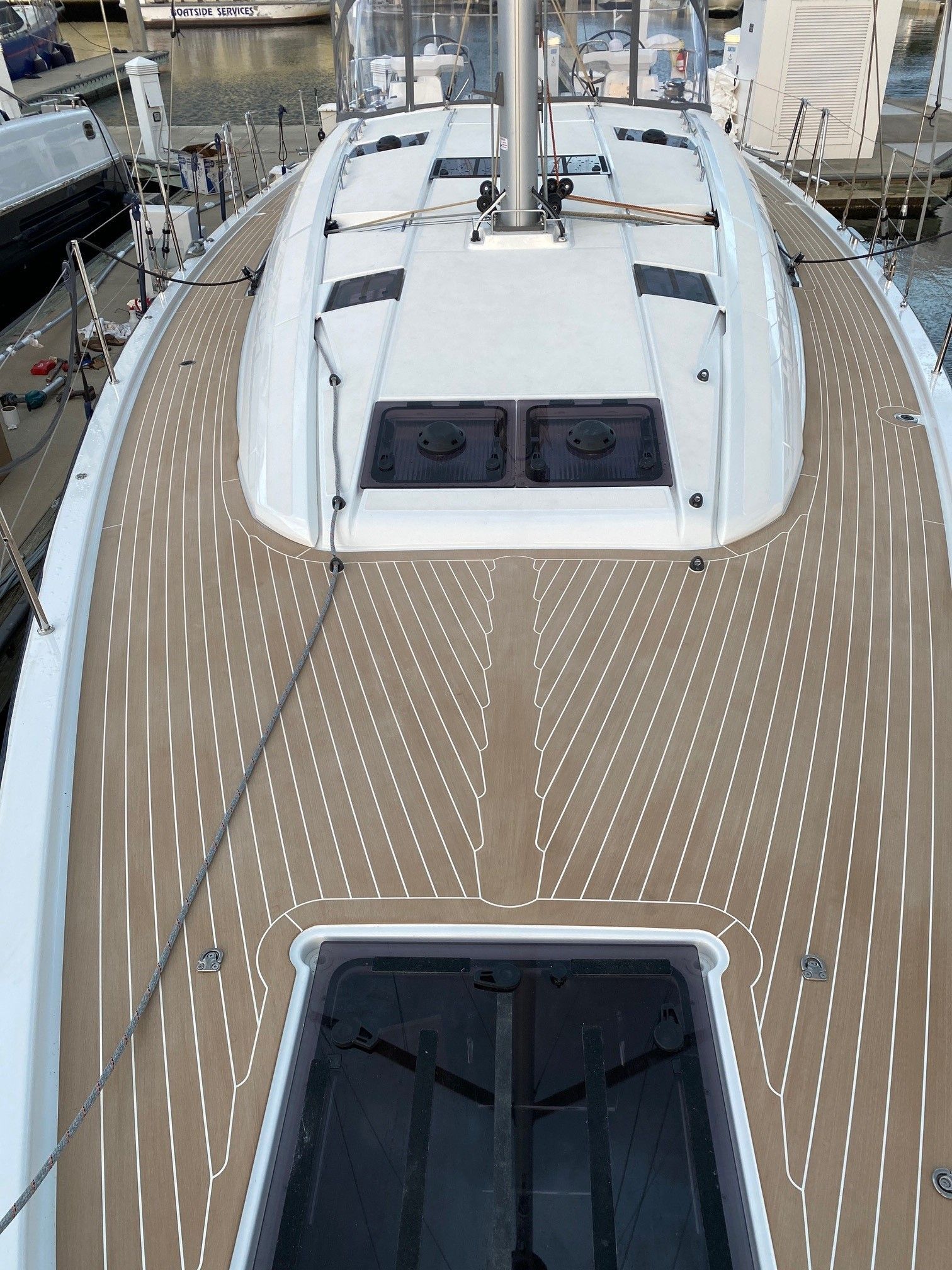 Teakdecking Systems composite decking, designed for lasting durability and sleek aesthetics in marine settings