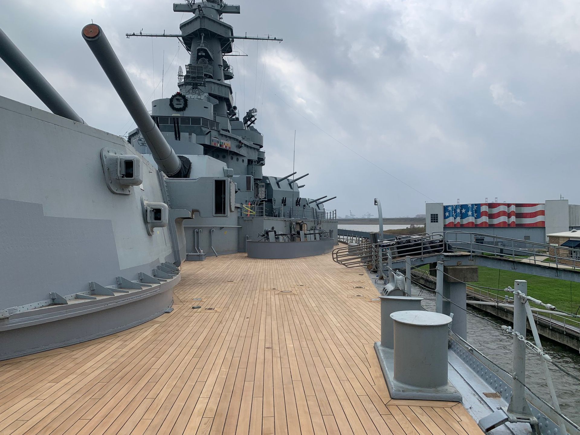 Teakdecking Systems deck on the USS Alabama, highlighting expert restoration and premium marine craftsmanship