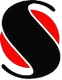 A black and red s logo with a red circle in the middle.