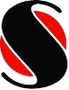 A black and red s logo with a red circle in the middle.