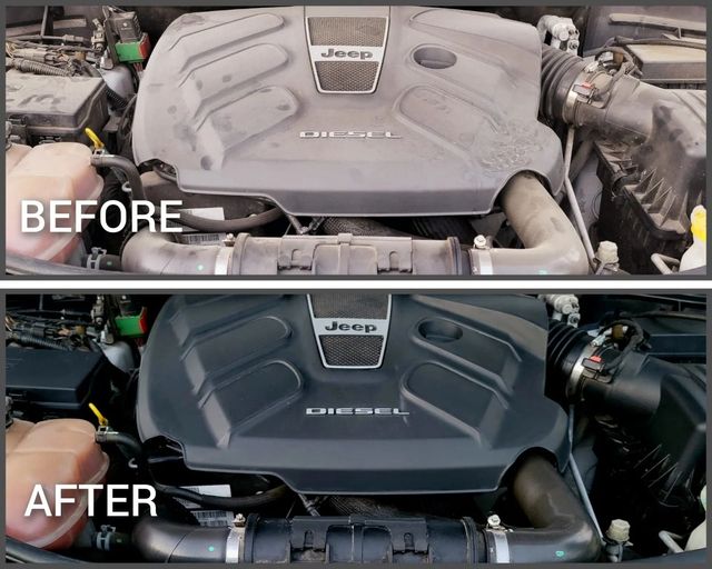 before and after car engine