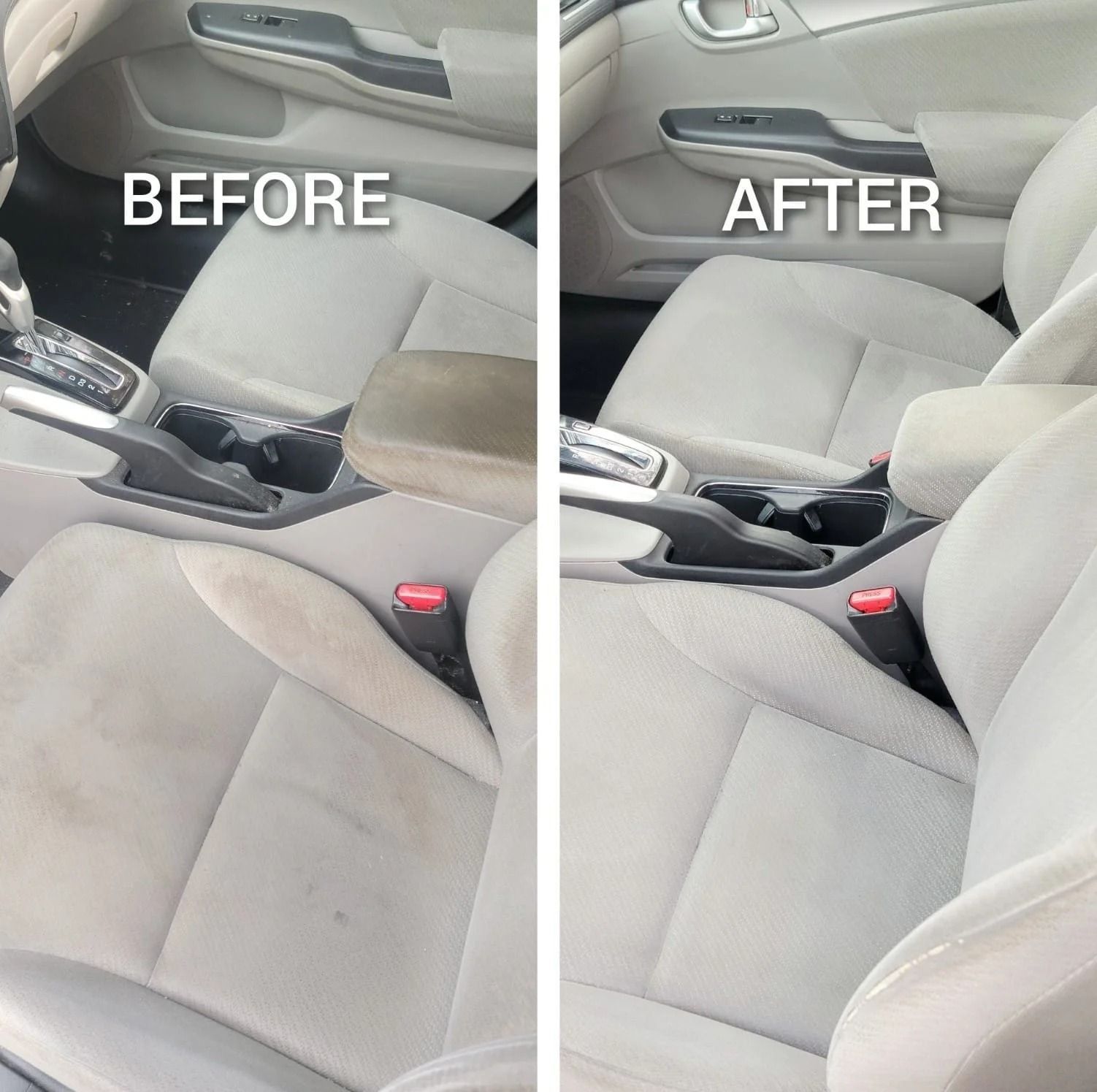 car interior before and after images