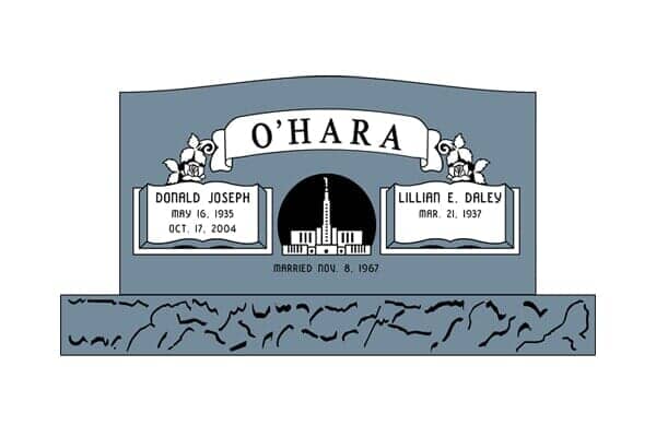 Gray gravestone with 