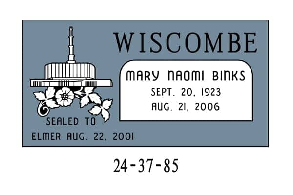 Headstone for Mary Naomi Binks (1923-2006), 