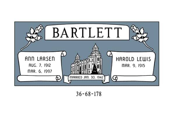 Headstone with the family name 