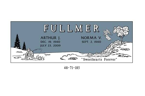 Headstone for Arthur J. and Norma V. Fullmer, with dates and 