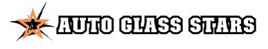 Logo with business name Auto Glass Stars.