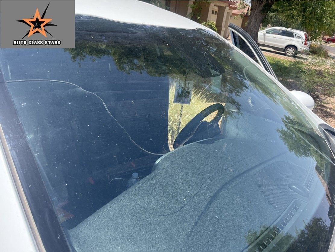 Cracked car windshield in San Tan Valley, AZ