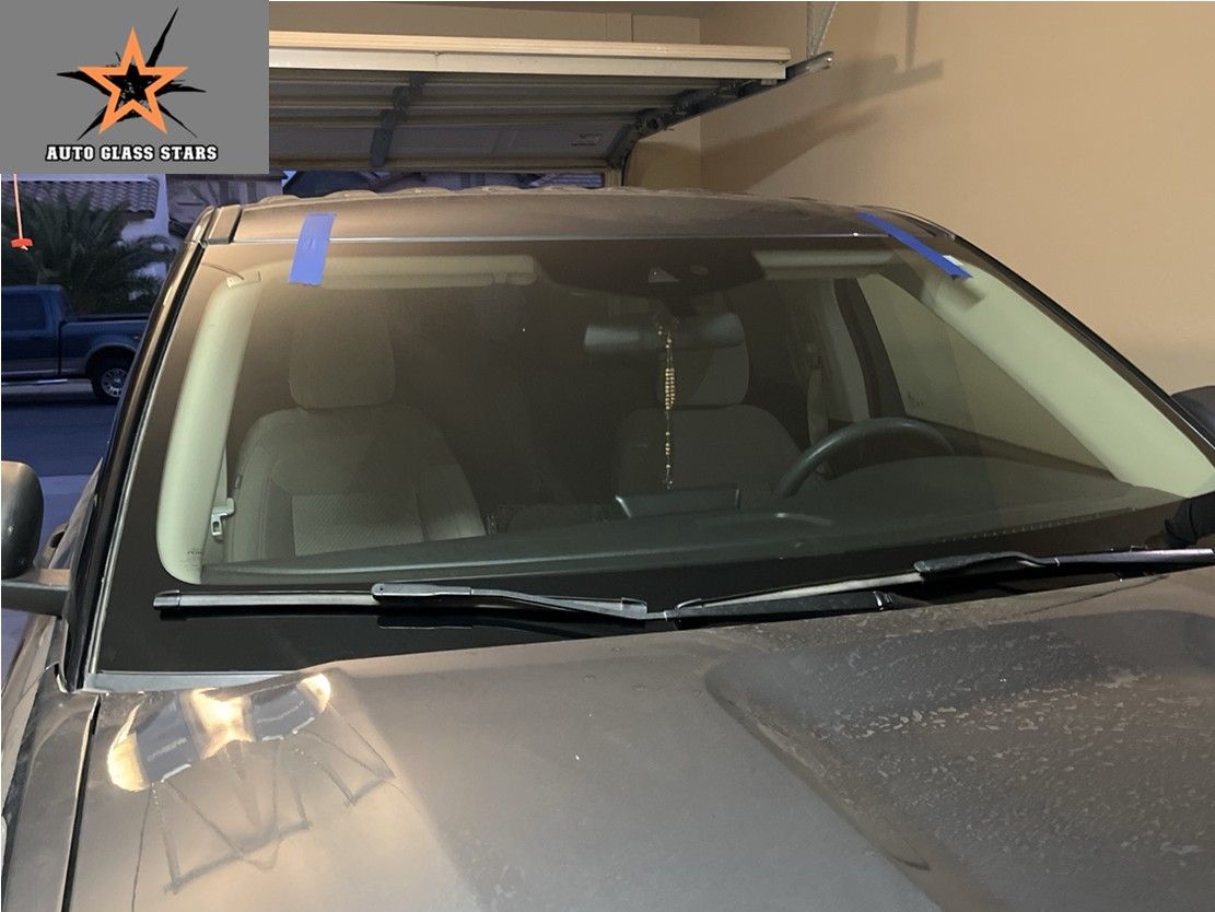 Windshield replaced with camera ADAS calibration on a Ford Explorer.