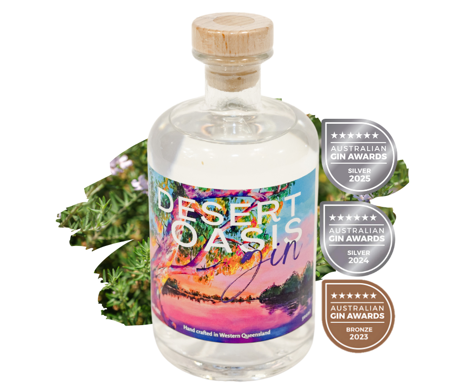 A bottle of Desert Oasis Gin.