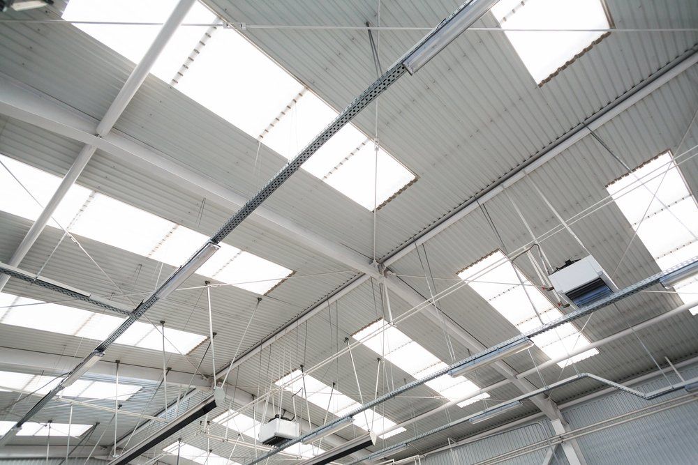 White Roof of an Industrial White Hall — Hennig Electrical Services  in Nambour, QLD
