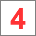 A red number four is in a square on a white background.