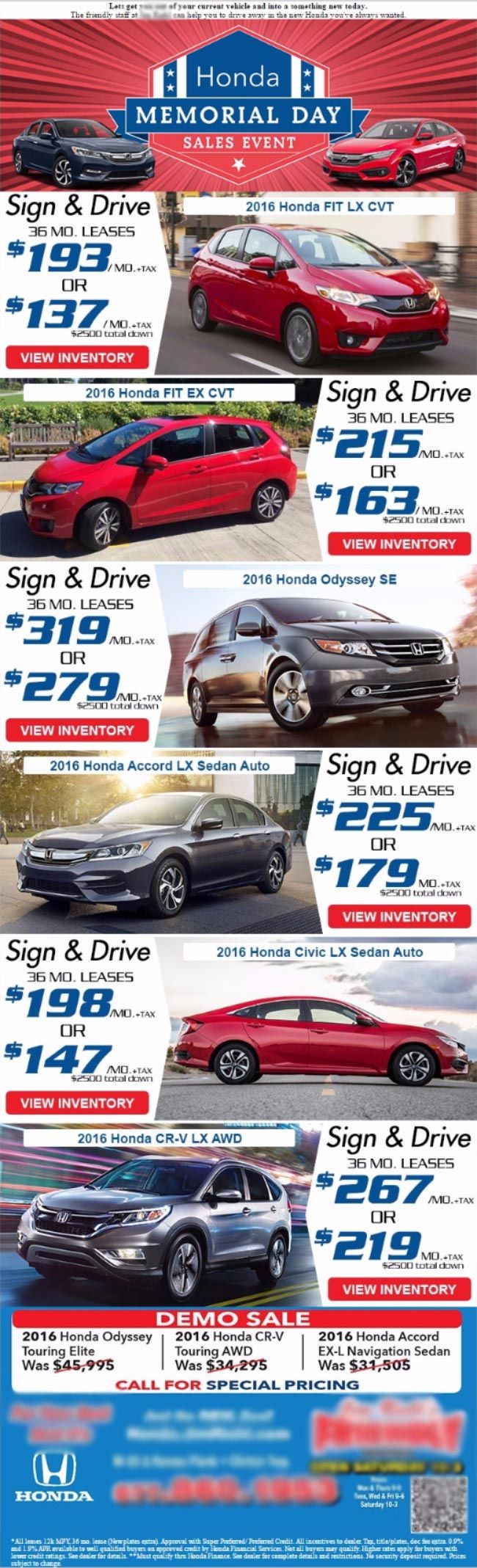 A flyer for a car dealership shows a variety of cars for sale.