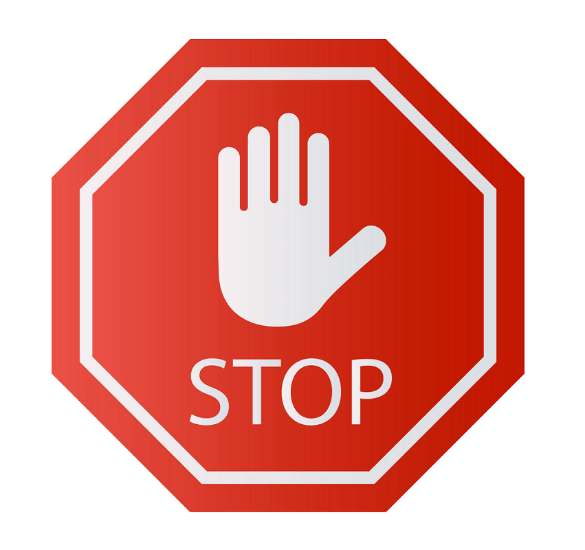 A stop sign with a hand on it