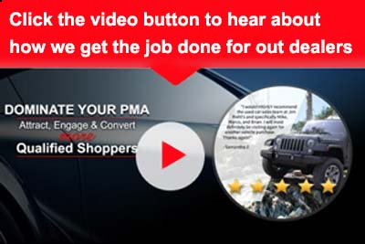 A picture of a jeep with the words click the video button to hear about how we get the job done for out dealers