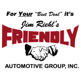 A logo for jim richt 's friendly automotive group inc.