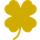 A yellow four leaf clover on a white background