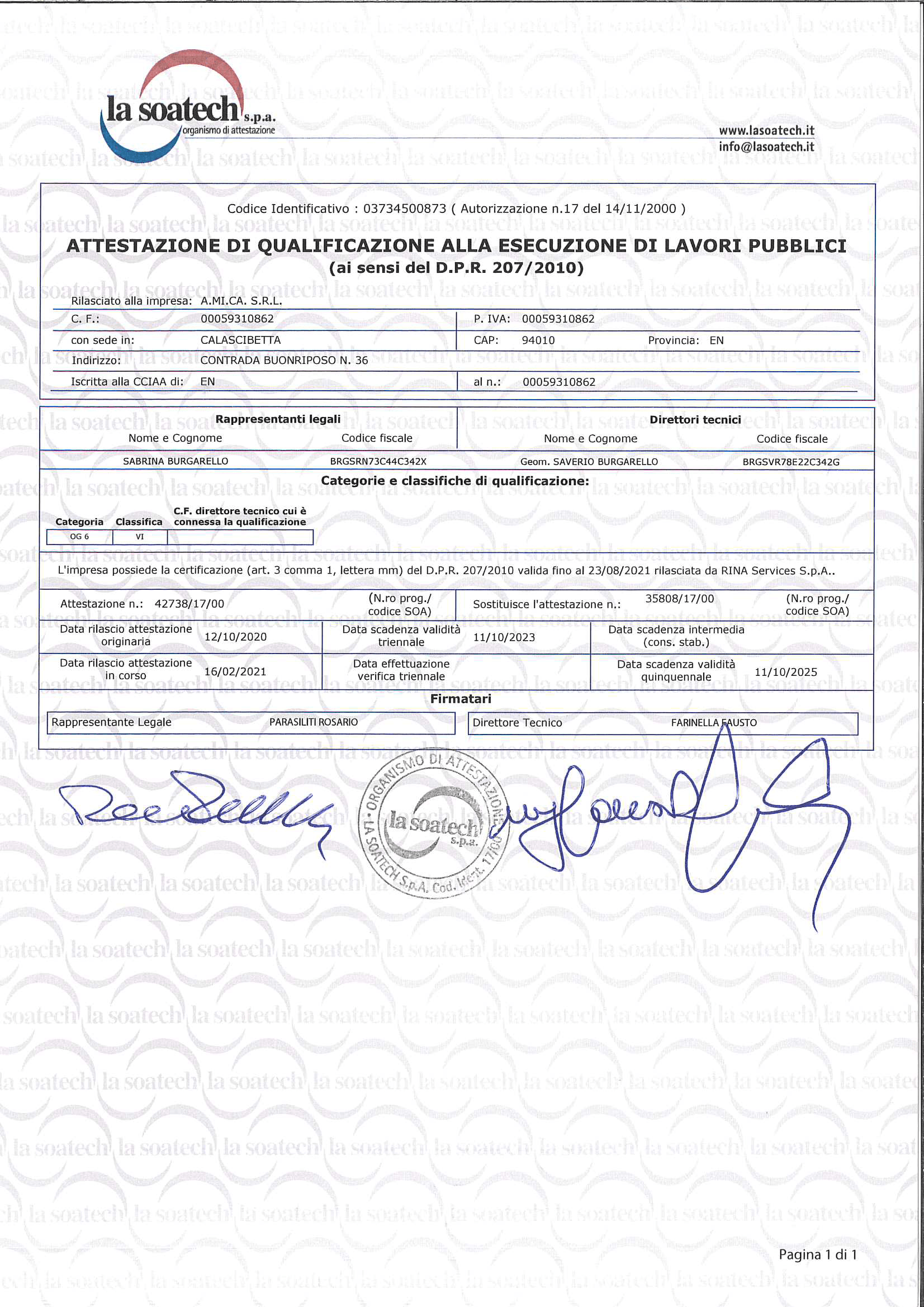 certificazione lasoatech.