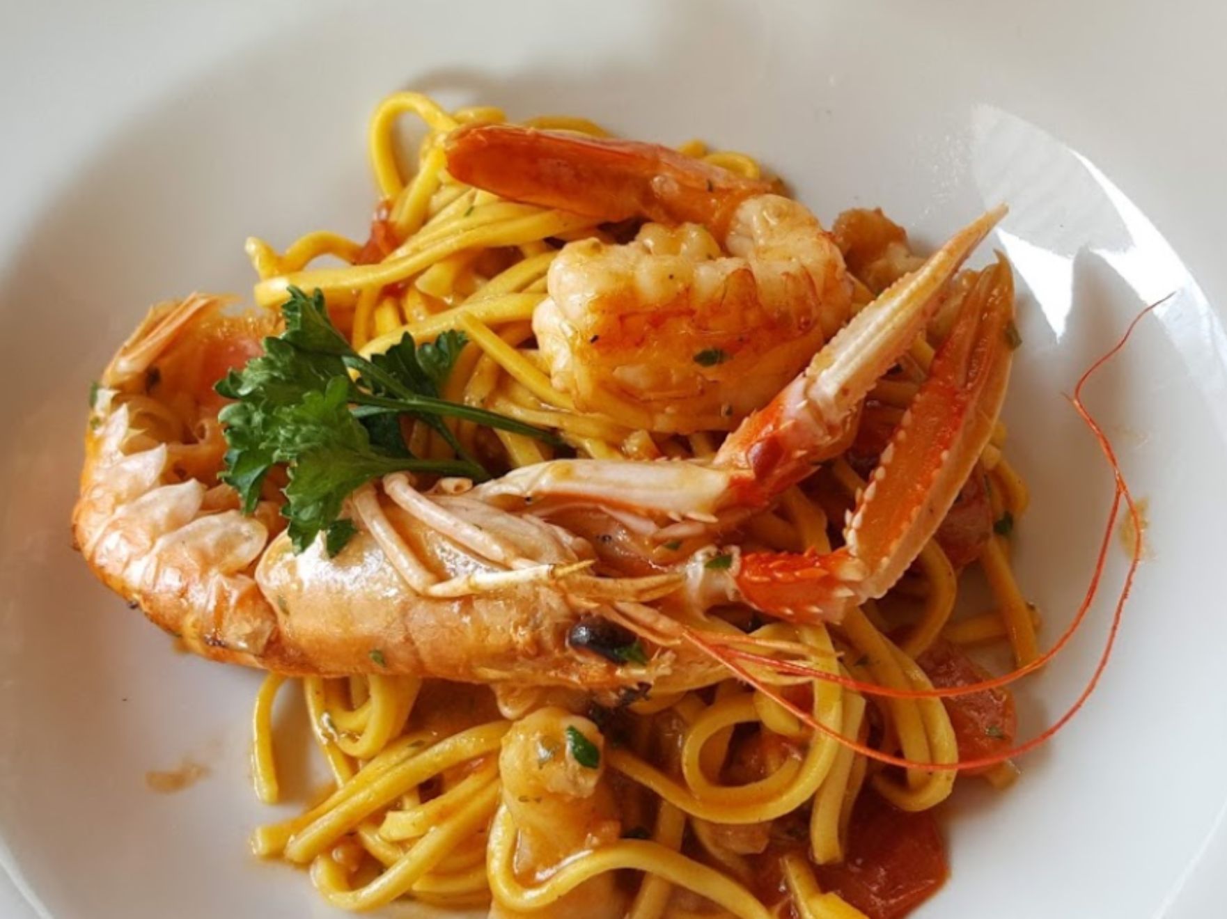 Spaghetti con gamberi
