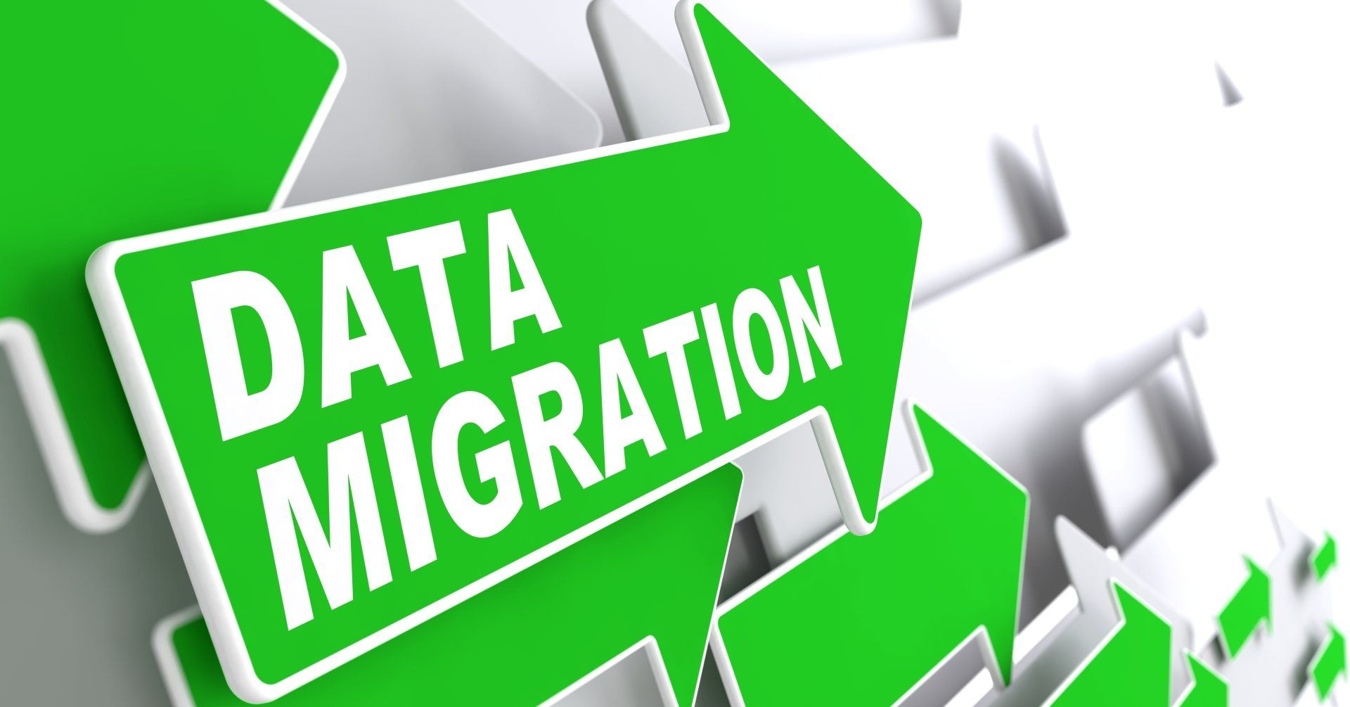 Data Migration green arrow graphic