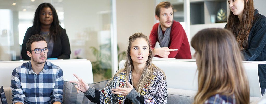 business women talking