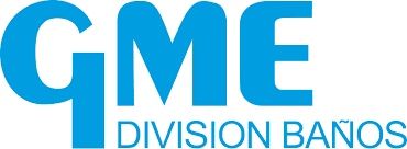 Logo blu con la scritta "GME DIVISION BAÑOS".