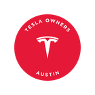 A red circle with a white t and the words tesla owners austin