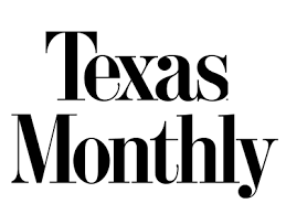 The logo for texas monthly is black and white.