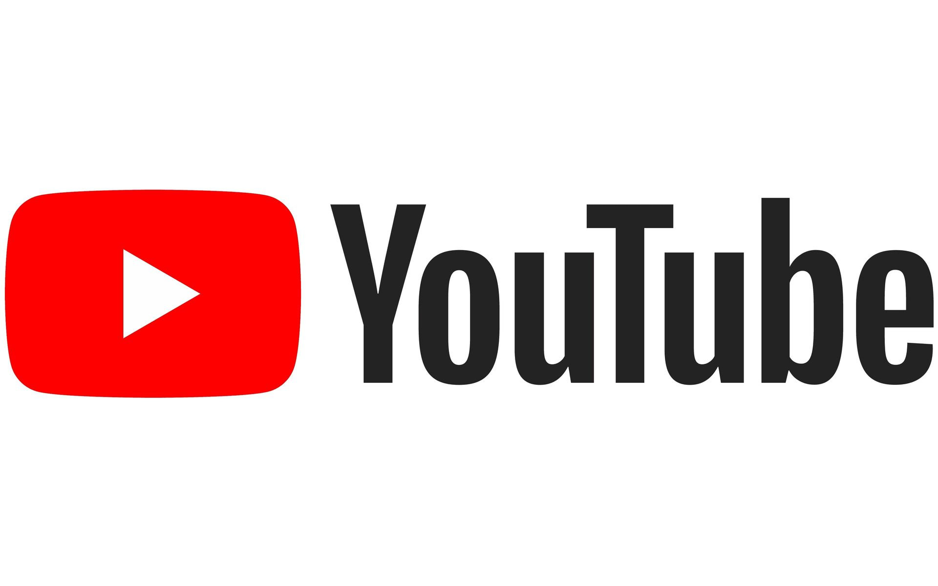 The youtube logo is red and black with a play button.