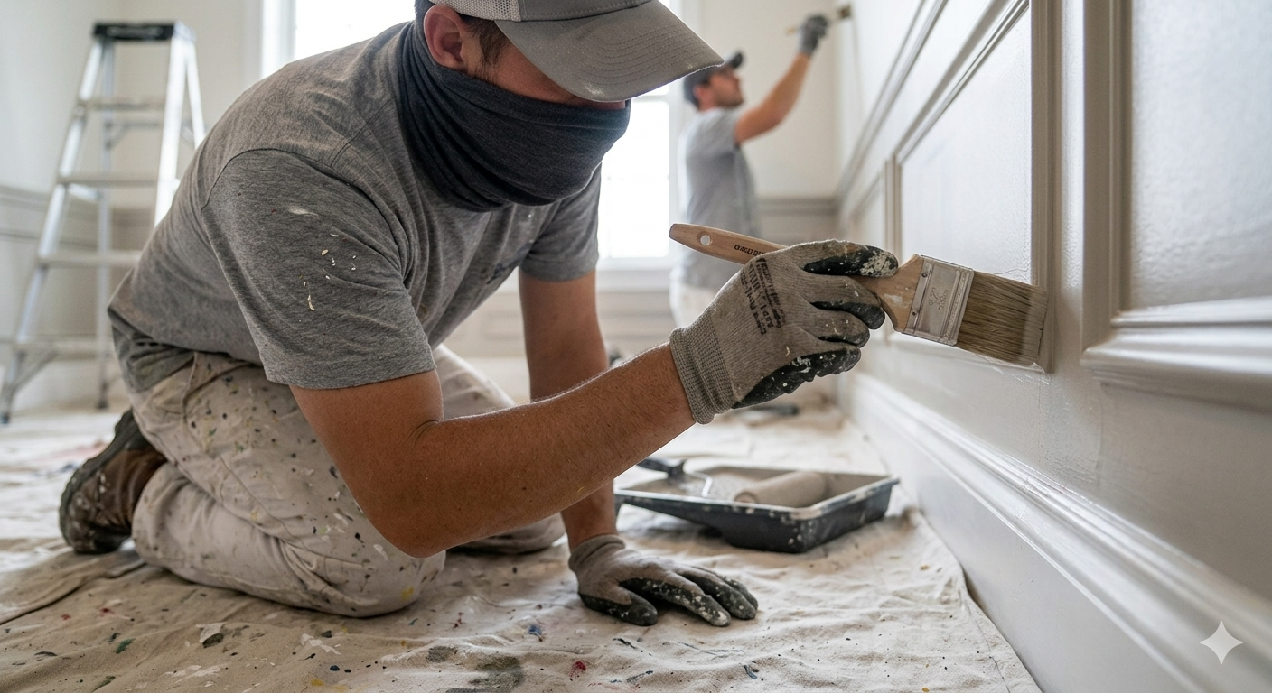 A ladder is sitting in front of a house under construction.