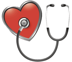 stetoscopio con un cuore