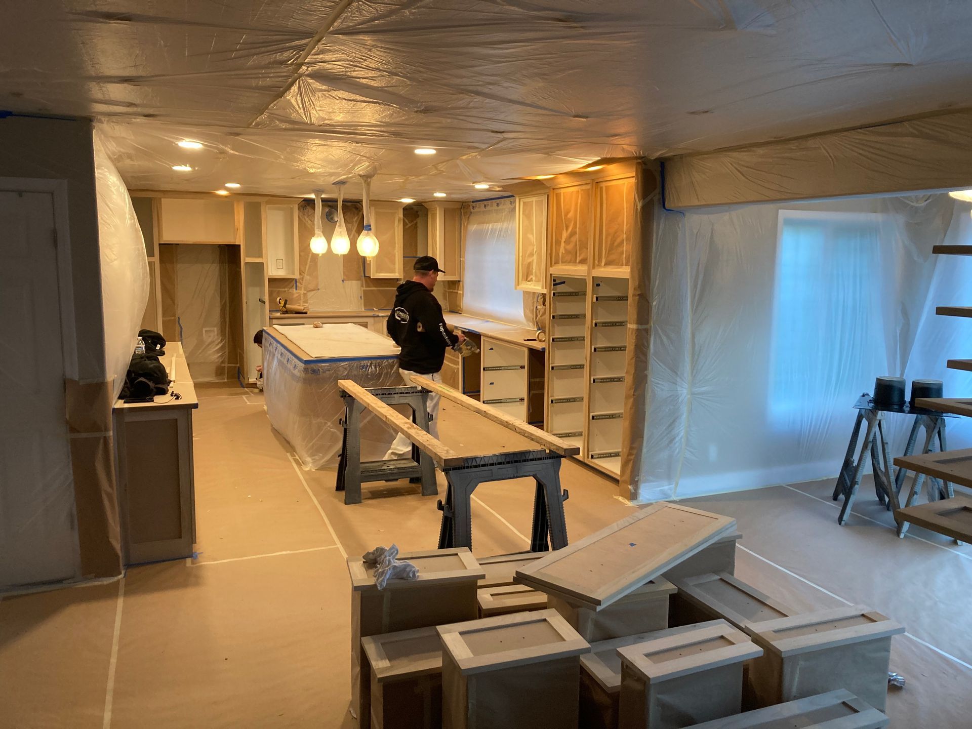 Kitchen interior painting in process