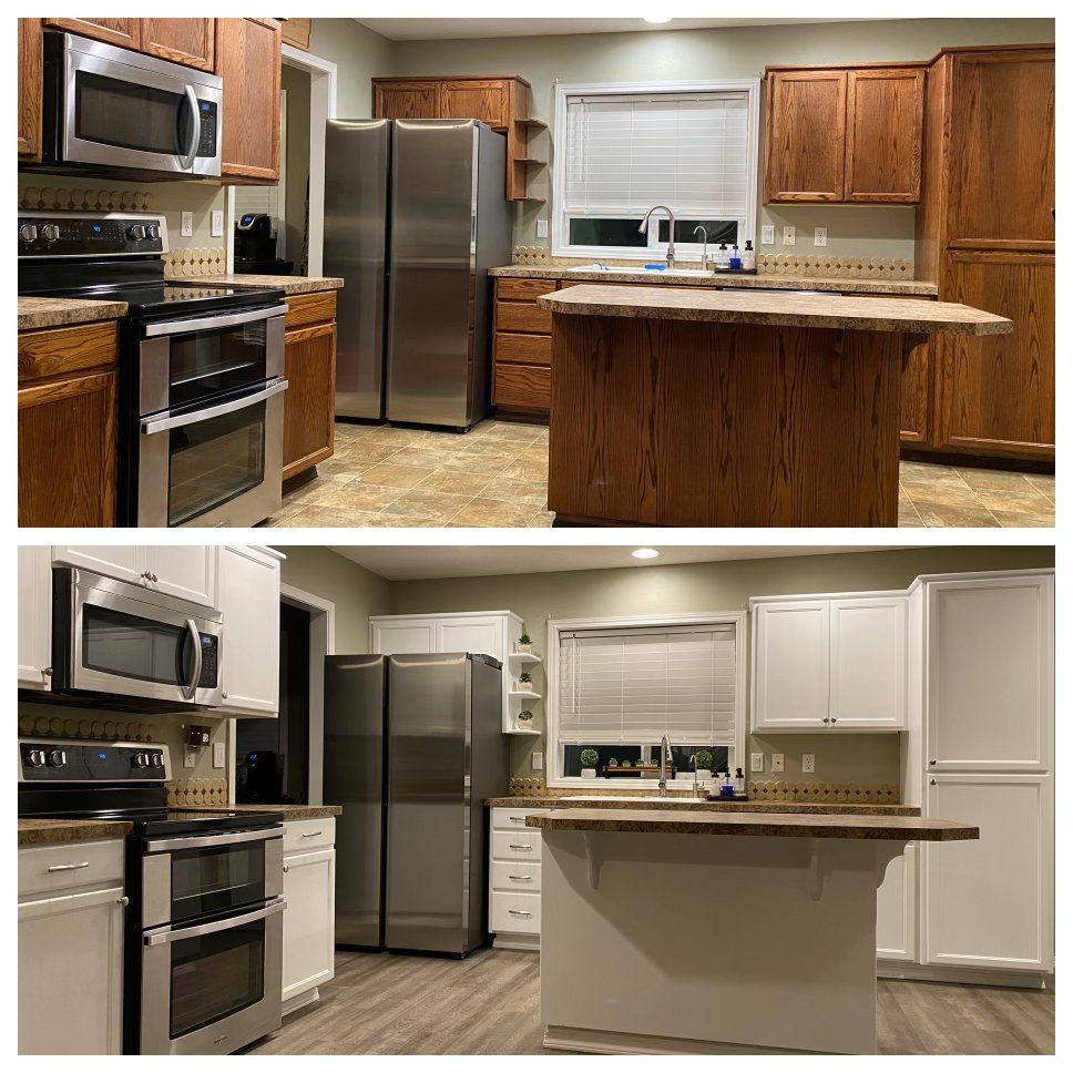 Kitchen interior painting before and after
