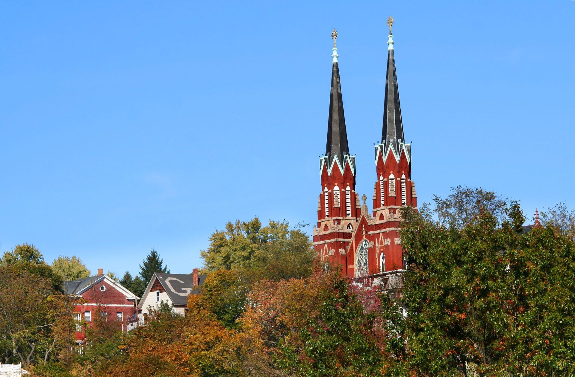Church spires in Oil City, PA