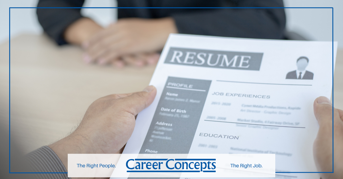 A close-up shot of a resume