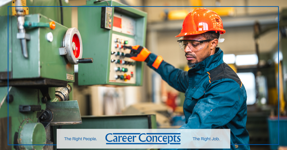 A plastics press worker