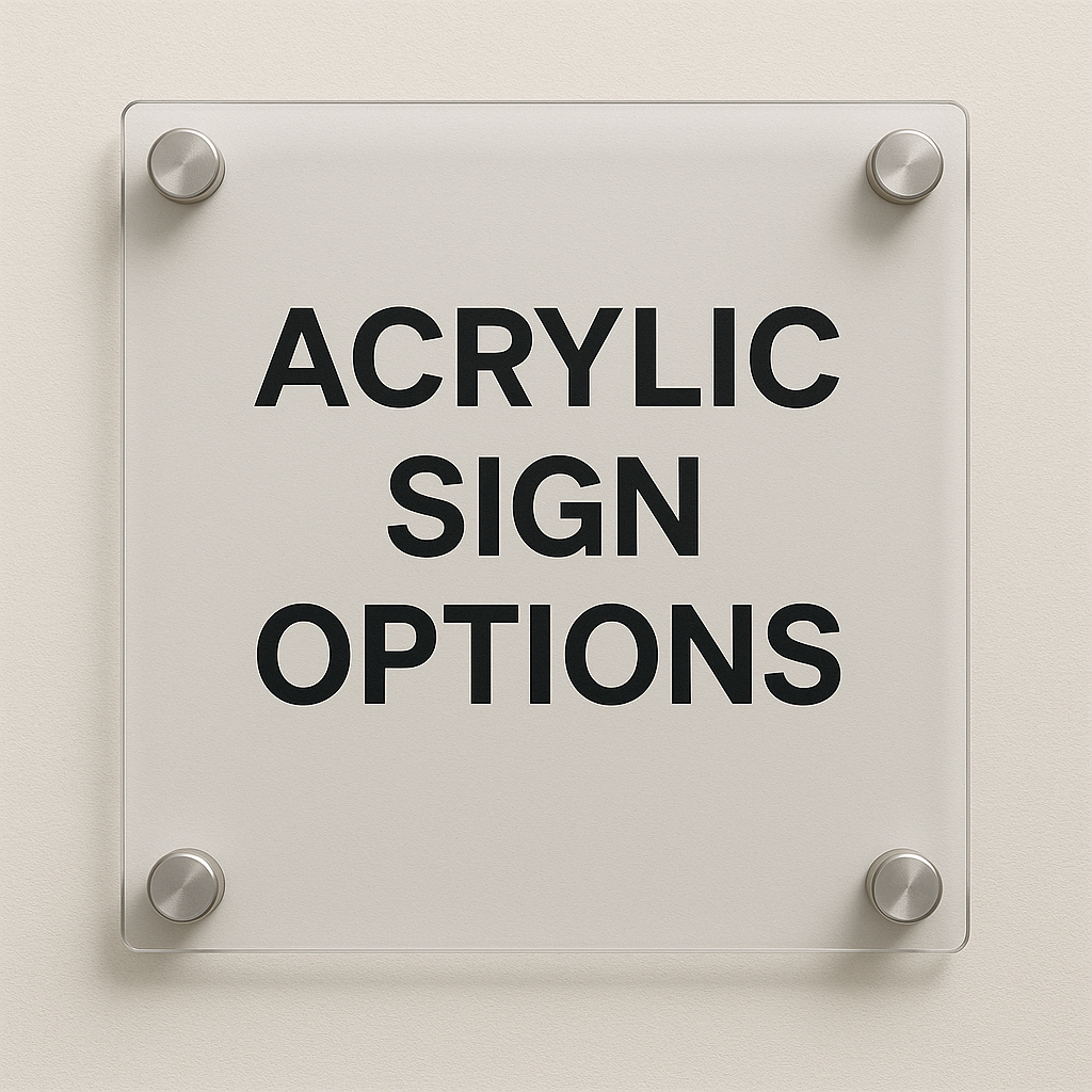 Custom acrylic sign options in Raleigh NC by Carolina Signs and Wonders
