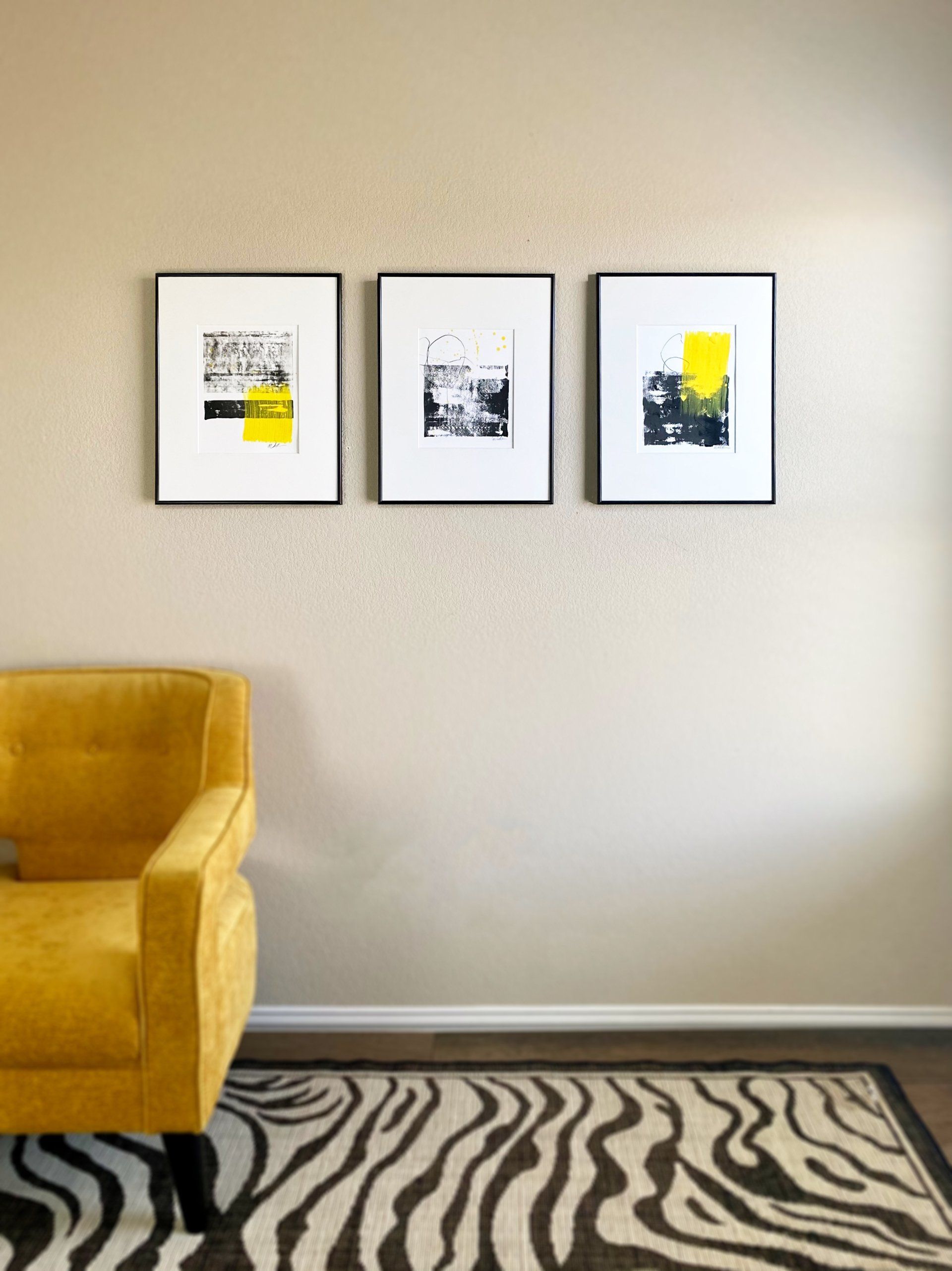 abstract custom monoprint commissions lease art home decor hotels